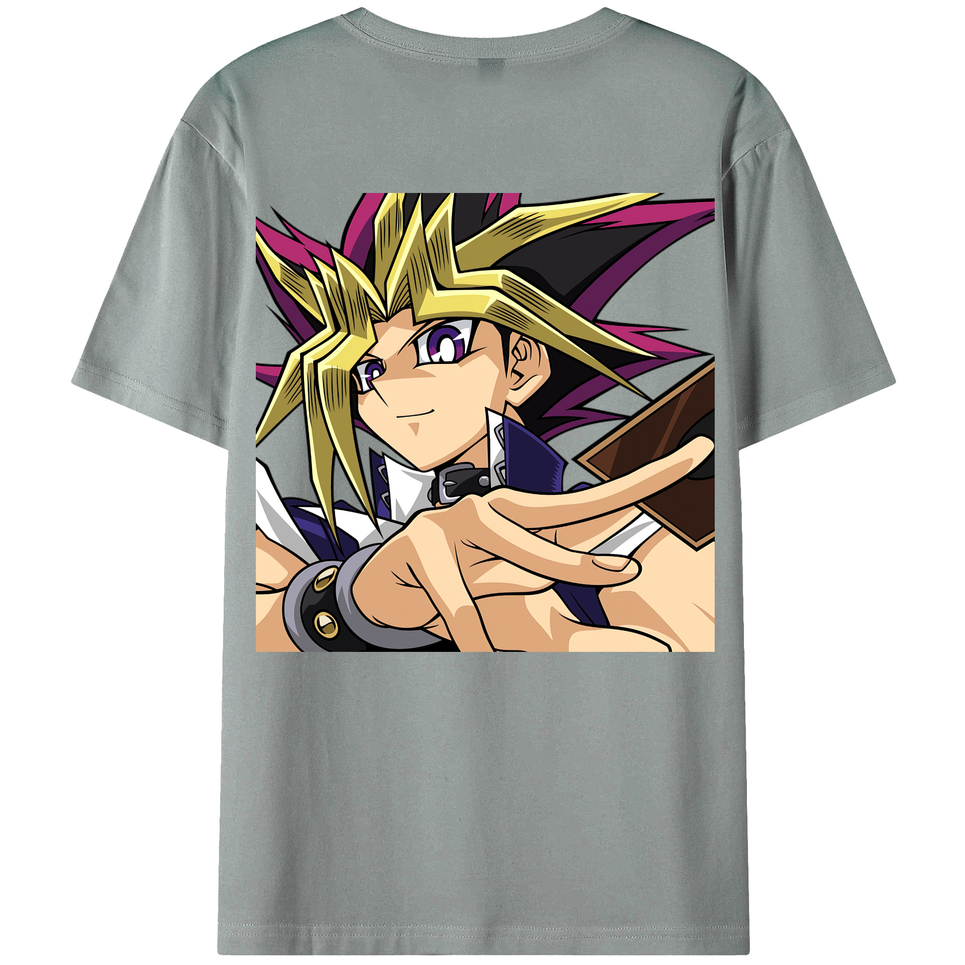 （画像用） 遊☆戯☆王 Yu-Gi-Oh! 綿100％ メンズ半袖Tシャツ（バックプリント） 通気性
